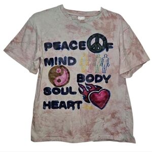 Petals & Peacocks Dolls Kill Tee Peace of Mind Graphic T-Shirt Tie-Dye Top Small